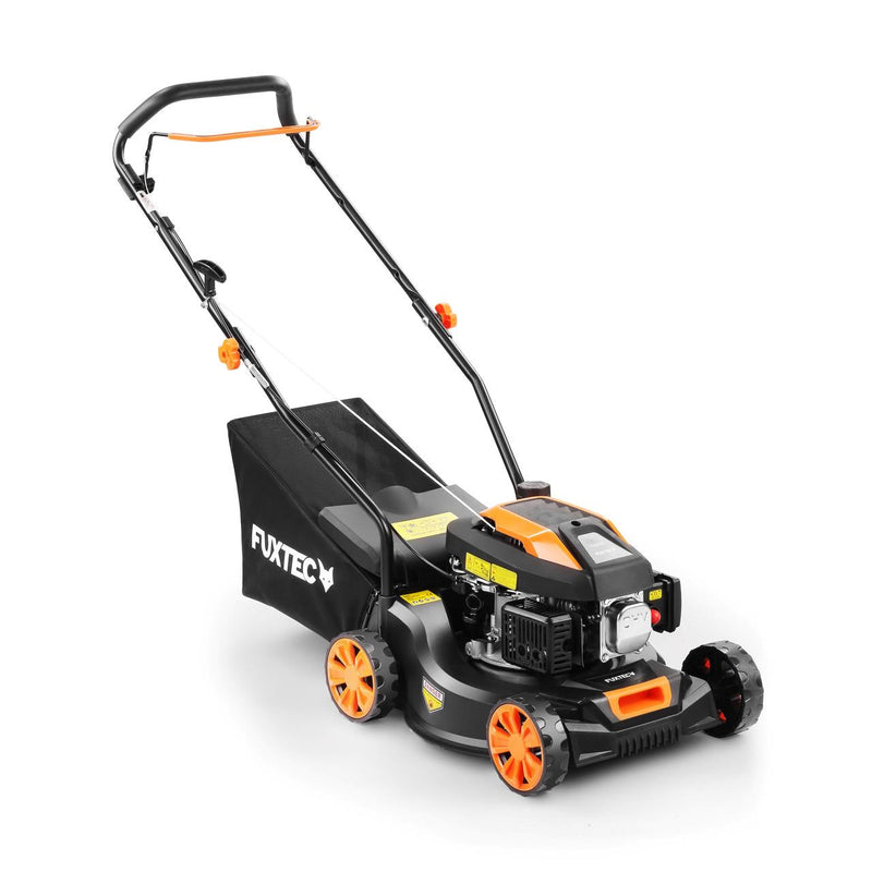 FUXTEC petrol lawnmower - cutting width 41cm - 80cc - push lawnmower - grass collector 45L - FX-RM4180