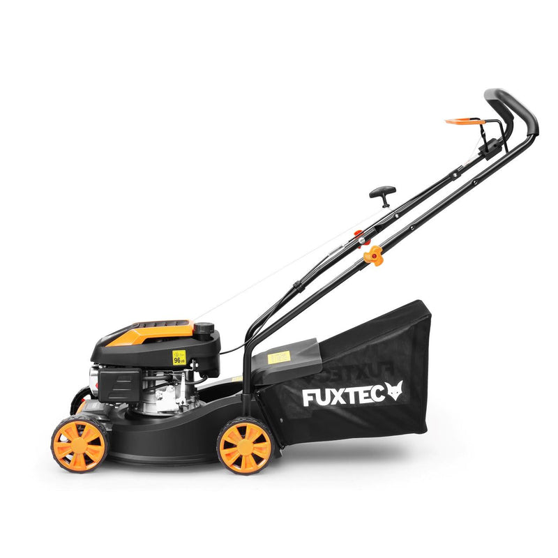 FUXTEC petrol lawnmower - cutting width 41cm - 80cc - push lawnmower - grass collector 45L - FX-RM4180