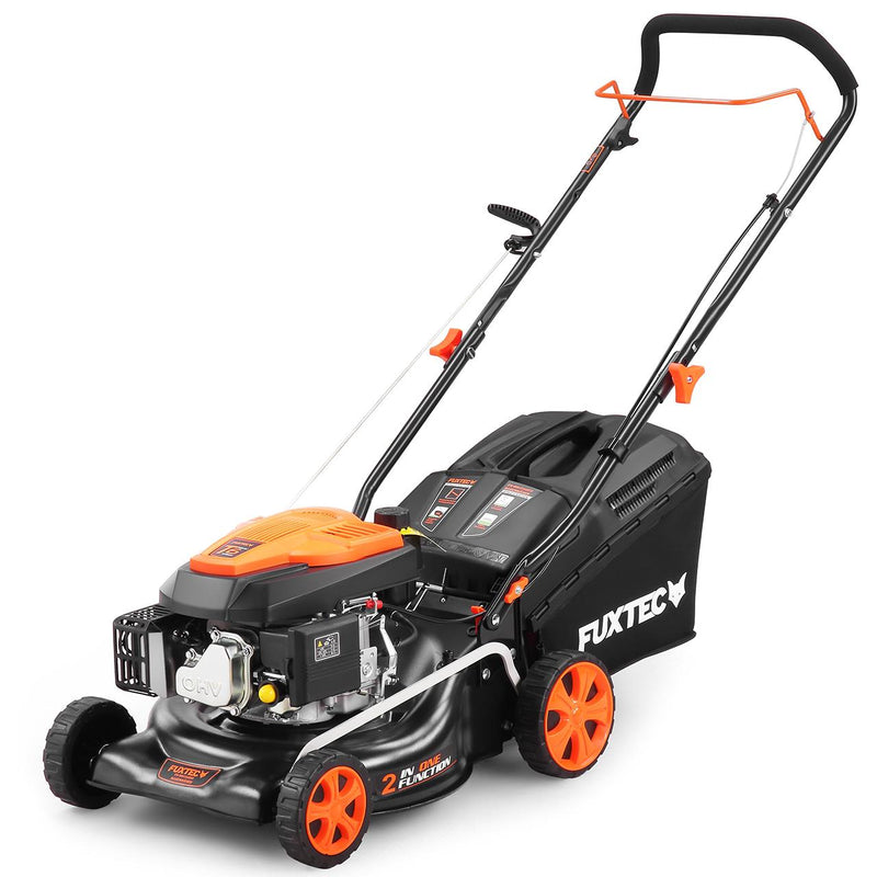 FUXTEC petrol lawnmower - cutting width 43cm - push lawnmower - 40L grass collector - FX-RM4346ECO